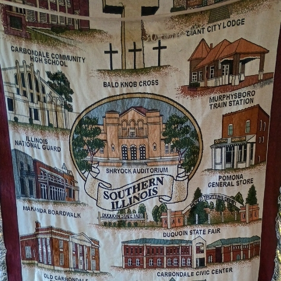Southern Illinois Vintage Tapestry Blanket 46x68